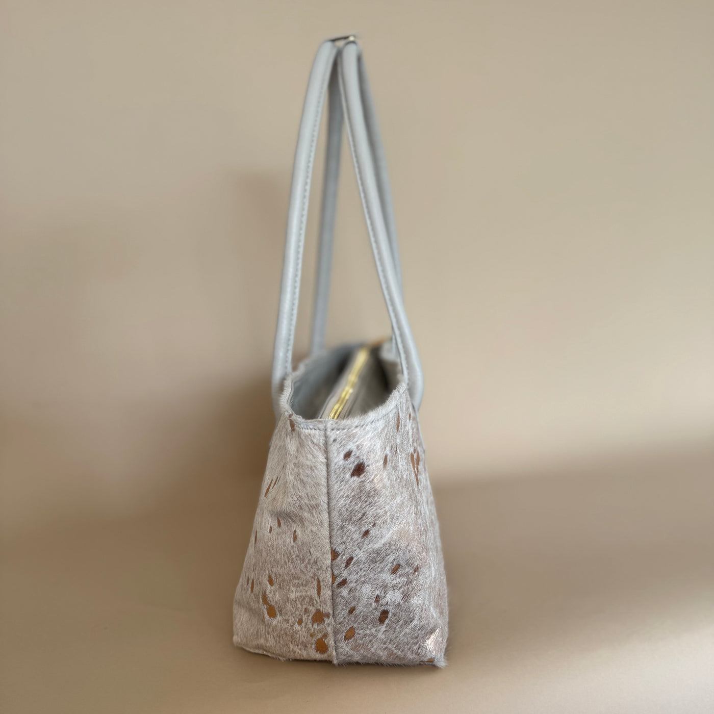 Beige/ Bronze Mini Carryall Tote