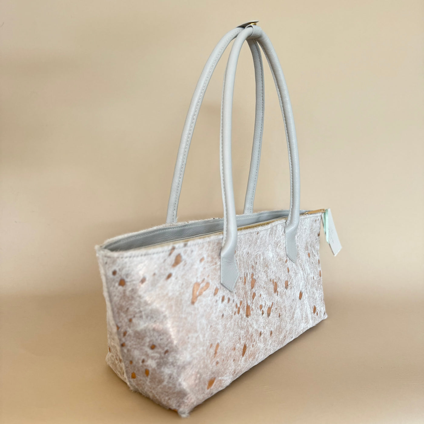 Beige/ Bronze Mini Carryall Tote