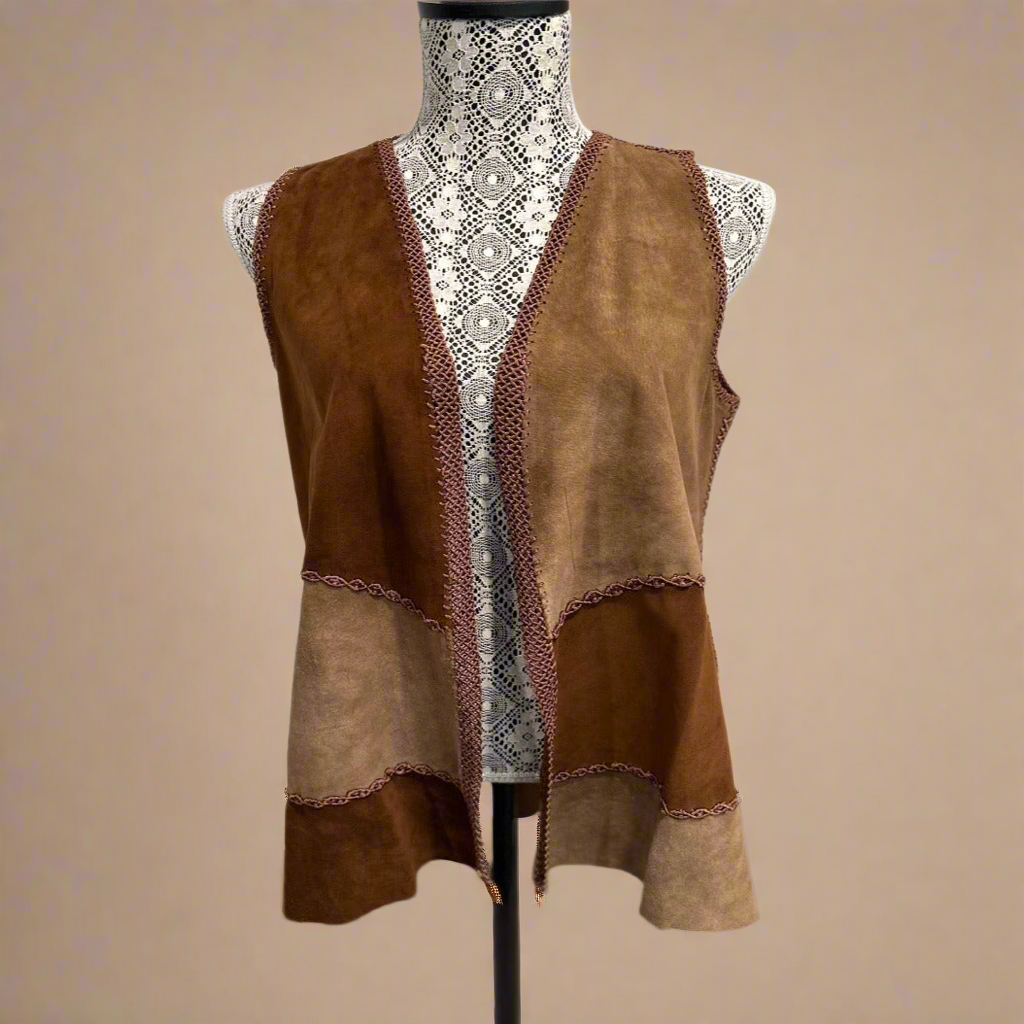 Suede Color Block Vest