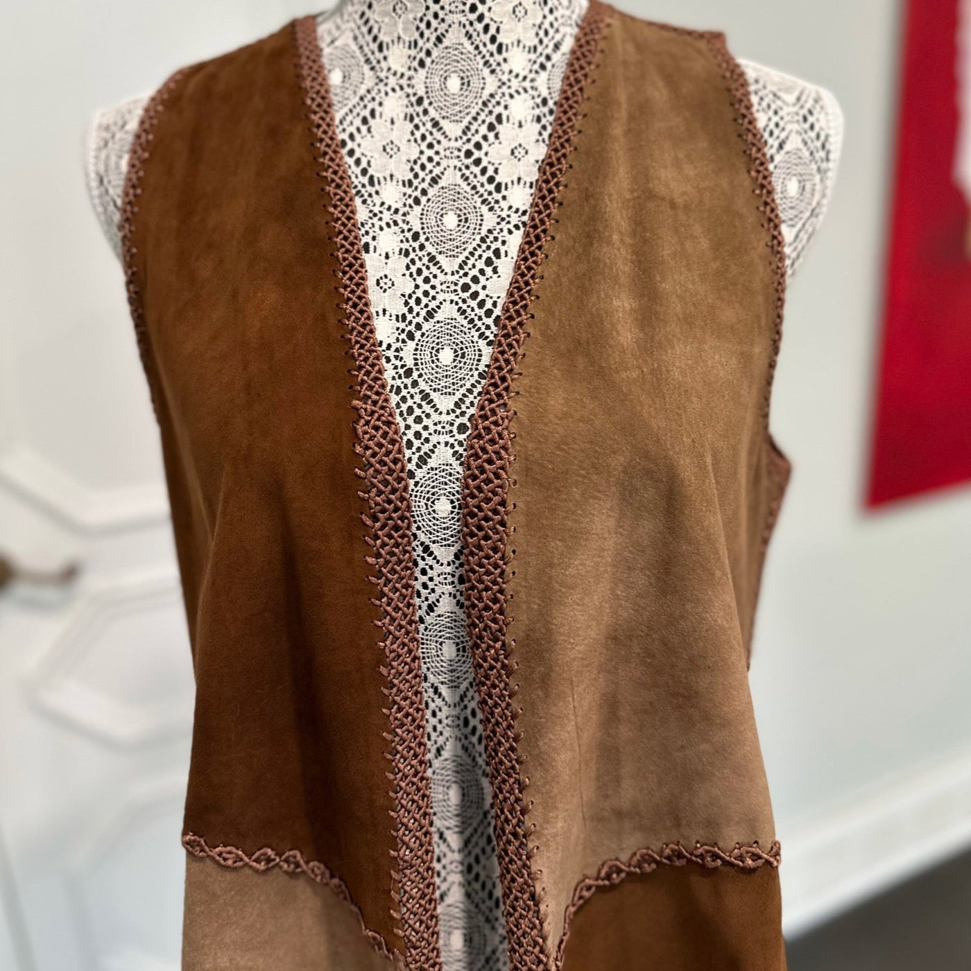 Suede Color Block Vest