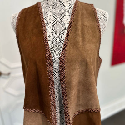 Suede Color Block Vest