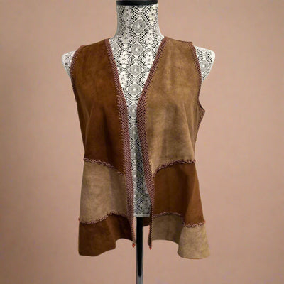 Suede Color Block Vest