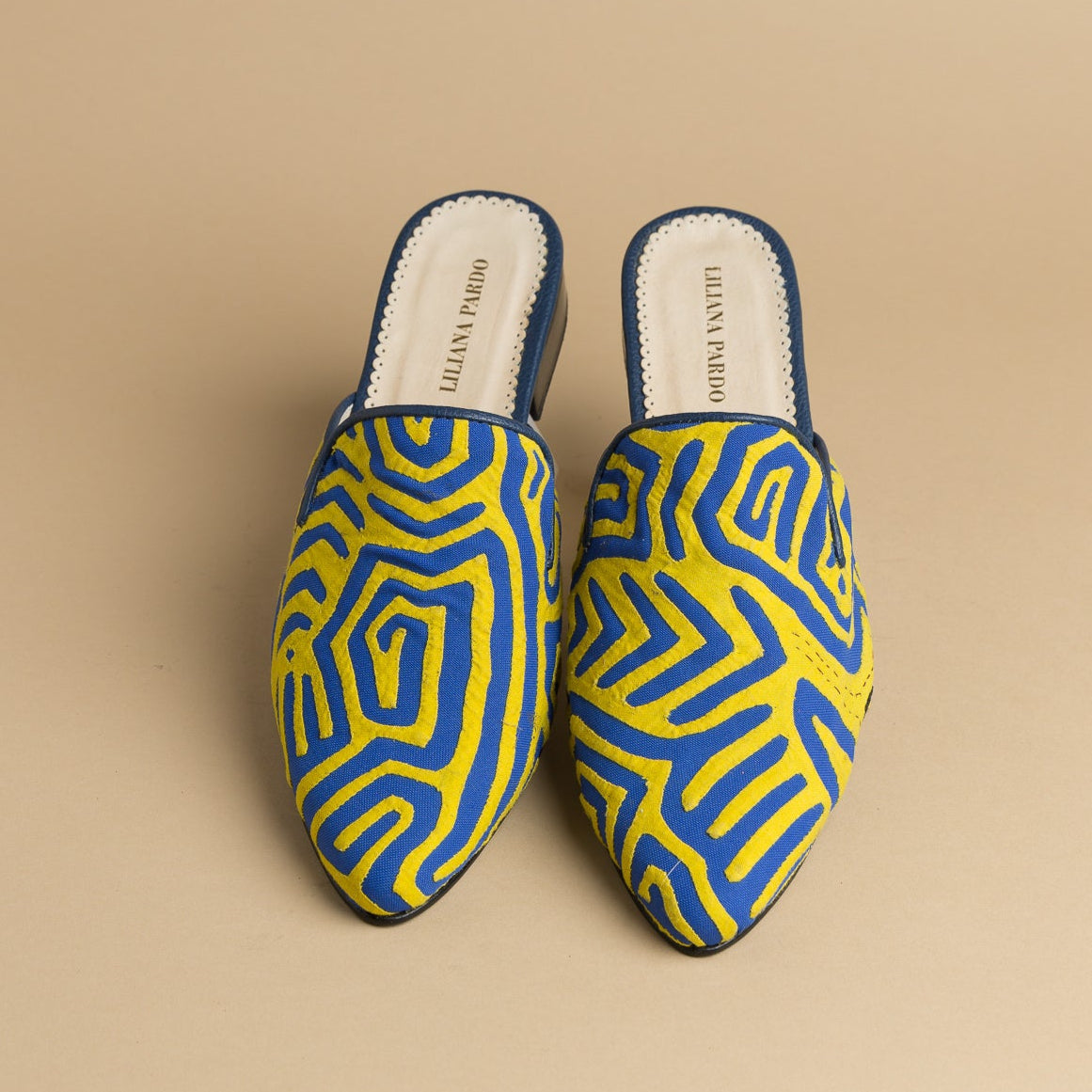 Mola Mules | Blue & Yellow