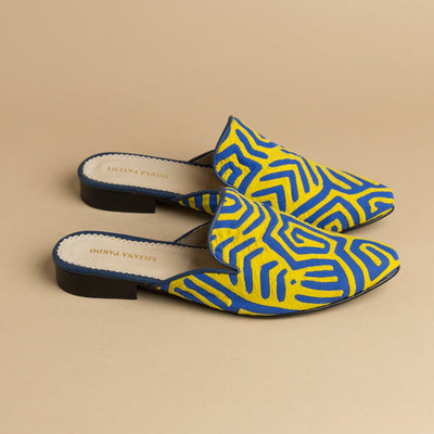 Mola Mules | Blue & Yellow