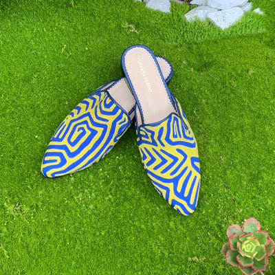 Mola Mules | Blue & Yellow