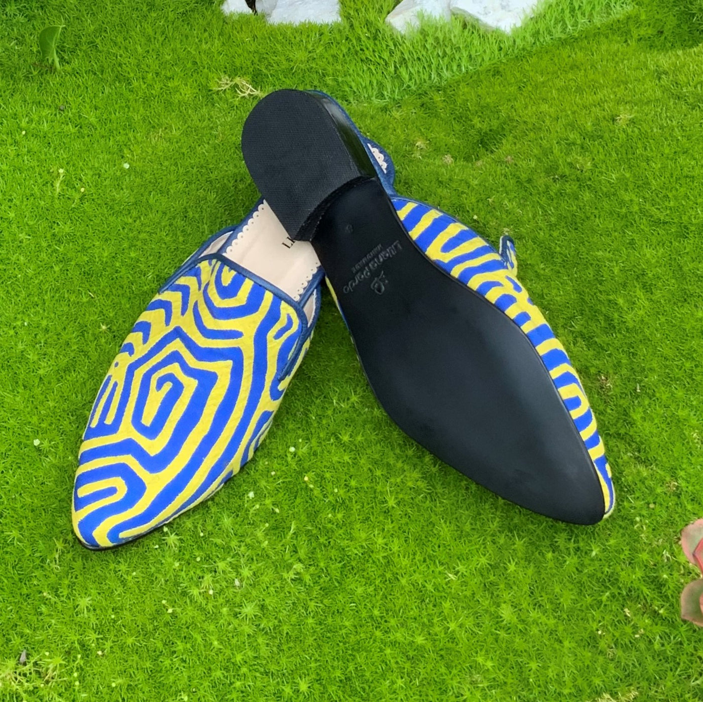 Mola Mules | Blue & Yellow