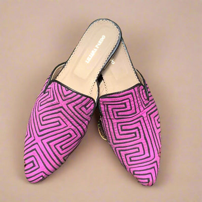 Mola Mules | Black & Light Purple