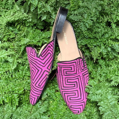 Mola Mules | Black & Light Purple